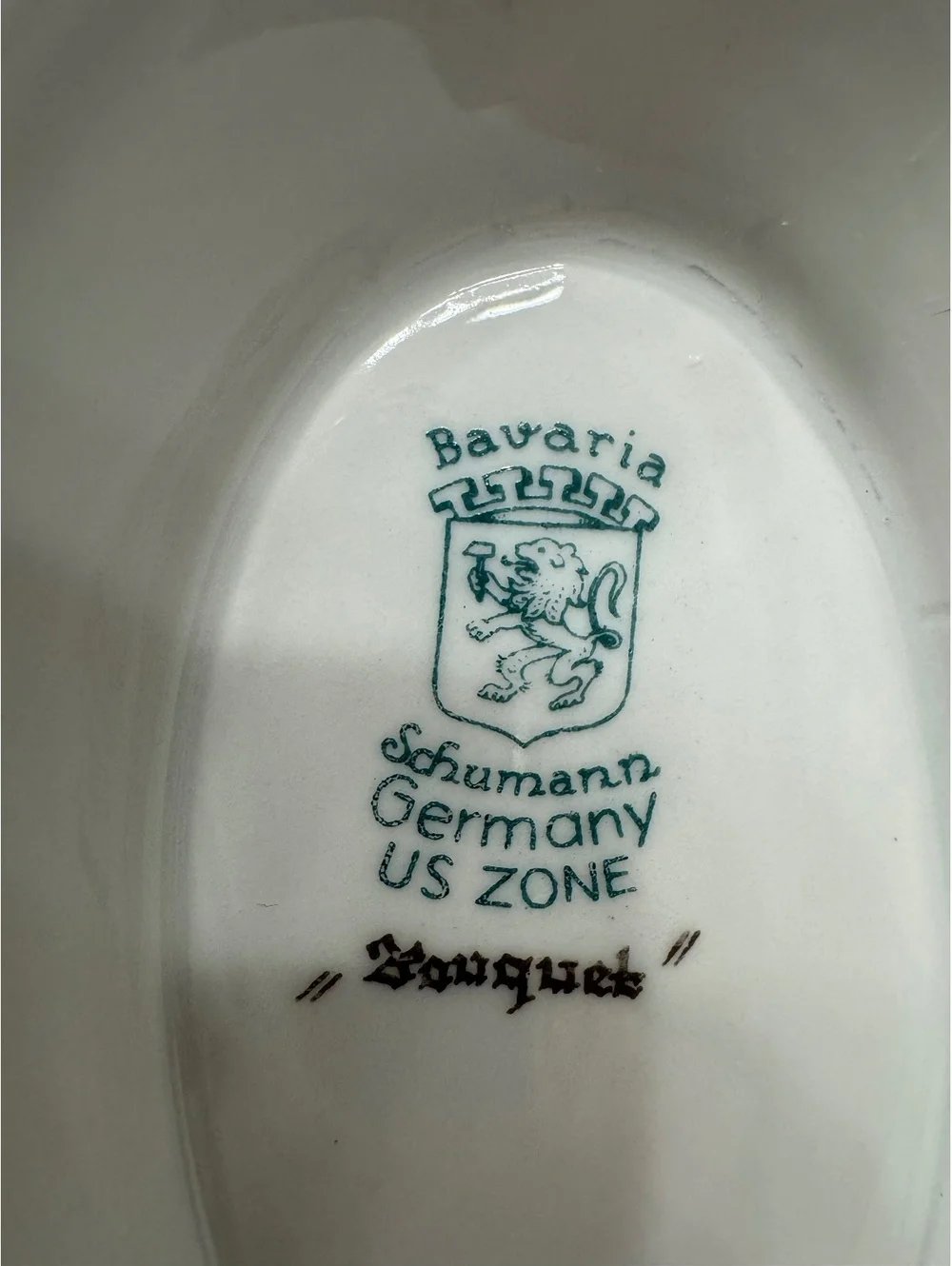 Vintage Schumann Bavaria Porcelain Gravy Boat & Underplate – 1946–1949